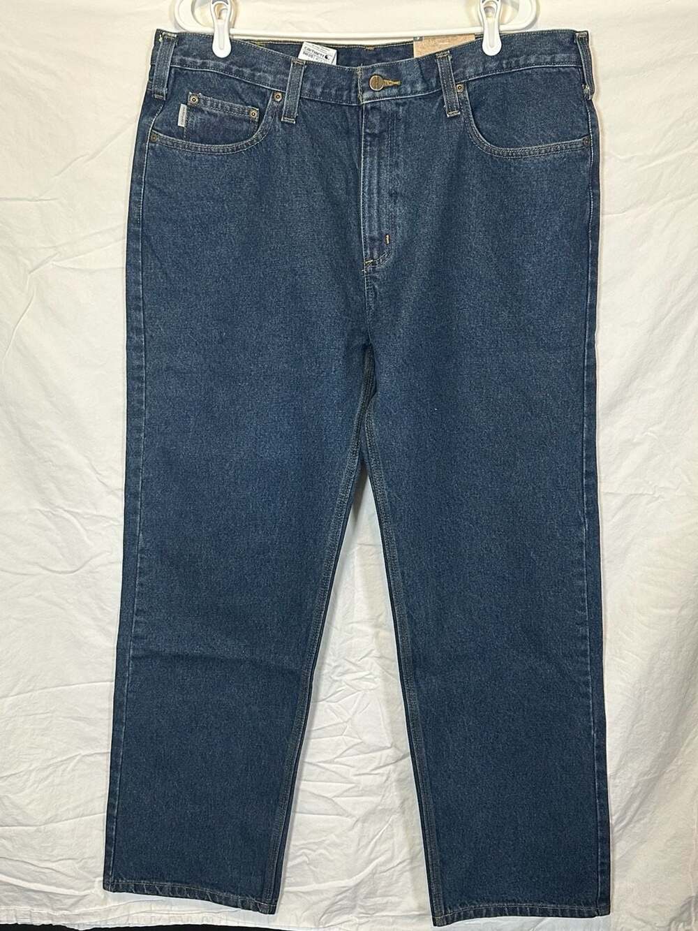 Carhartt B460 DVB Relaxed Fit Straight Leg Jeans Size 40x32 Dark Wash Denim